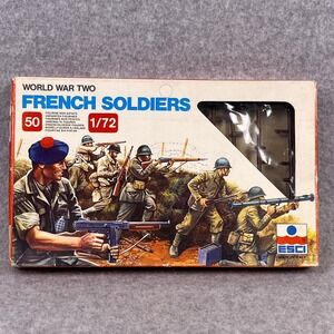ESCI 1/72 WWII French Soldiers 205 Vintage Unpainted Figures Open Box Incomplete